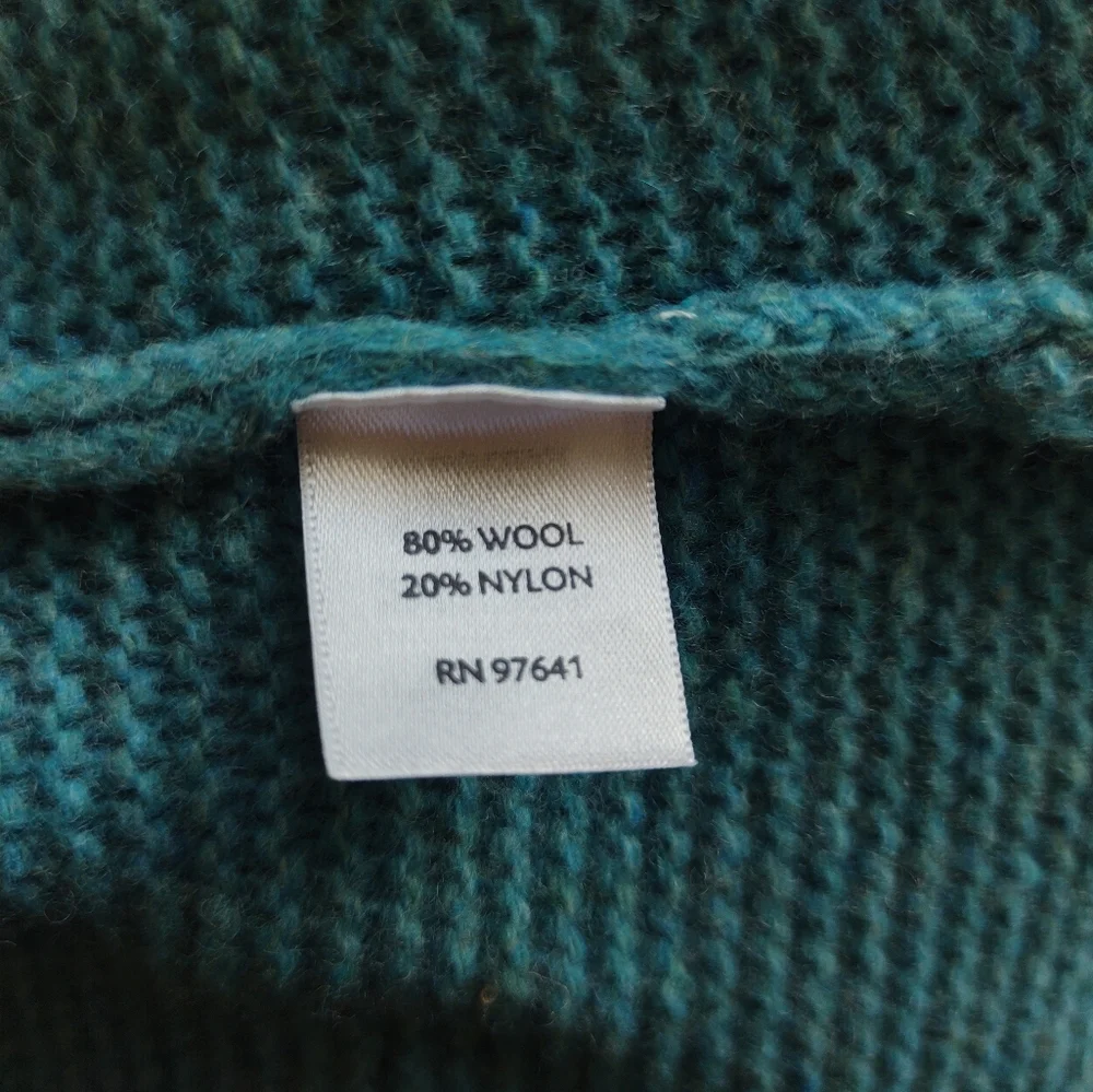 J.Jill sweater Extra Large XL wool blend Blue knit chunky pull over long sleeve - Picture 6 of 11